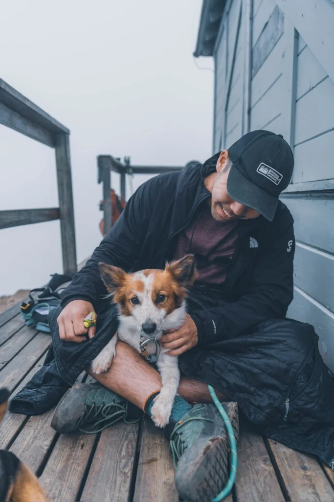 Brent Hashiba with Dog